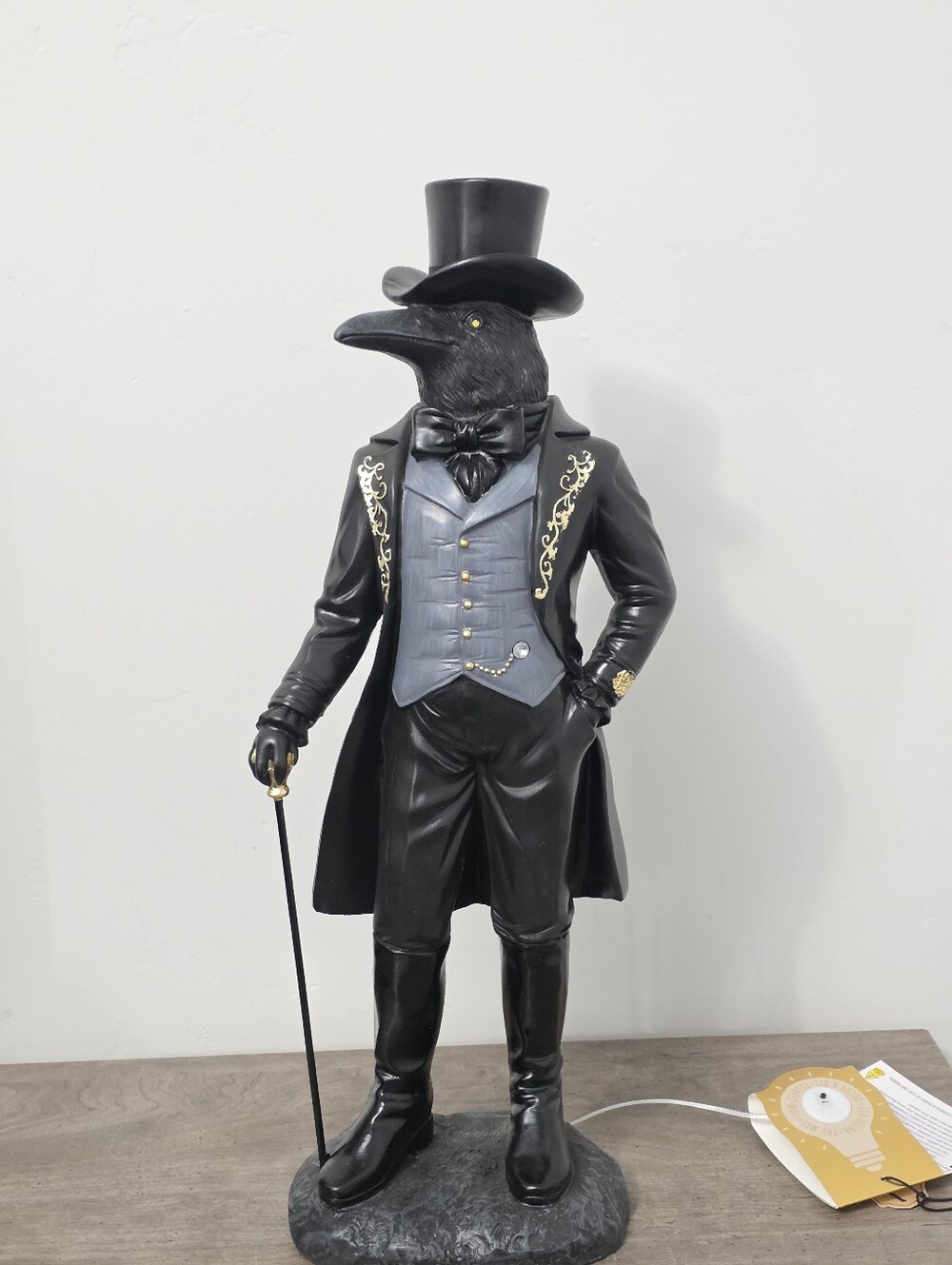 Hallows Eve Raven Gentlemen Figurine Crow Dressed in Spooky Vintage Attire